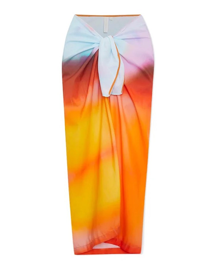 Beach Print One Piece Swimsuit And Cover Up