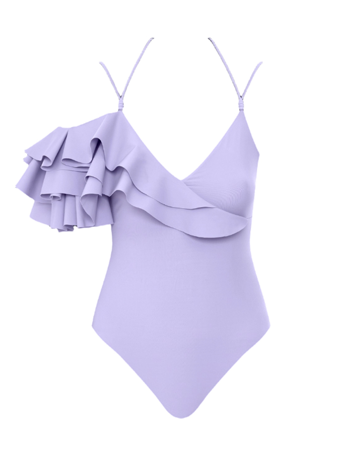 Ruffle Sleeves Bikini Set and Skirt Swimwear