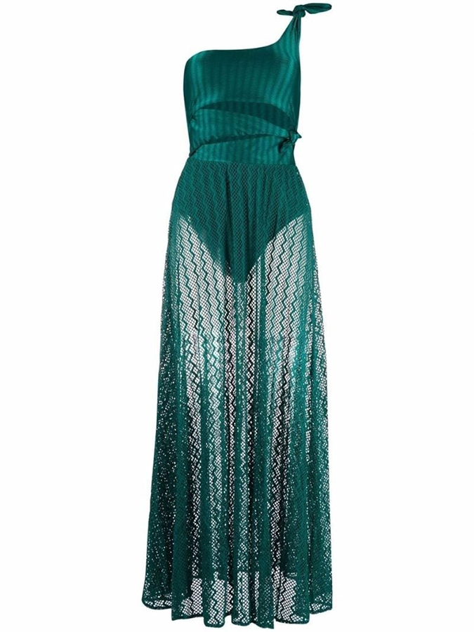 One Shoulder Cut-out One Piece Swimsuit and Skirt