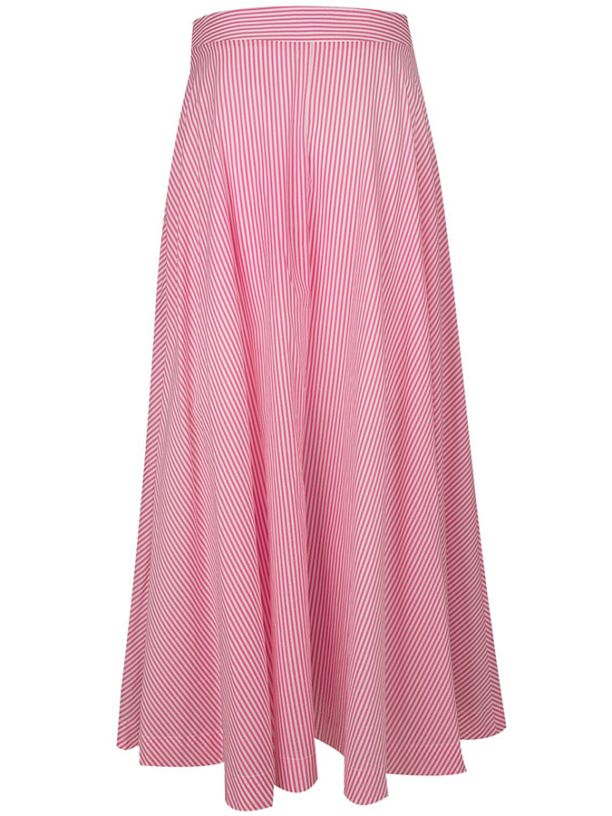 Pink Stripes 3D Flower Bikini Set and Long Skirt