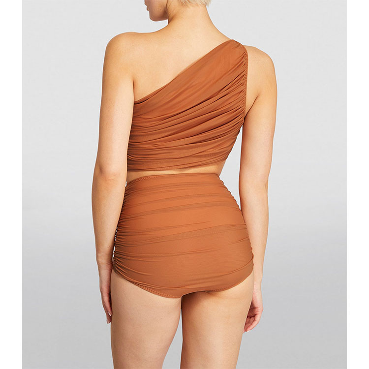 Caramel ribbon wrap swimsuit