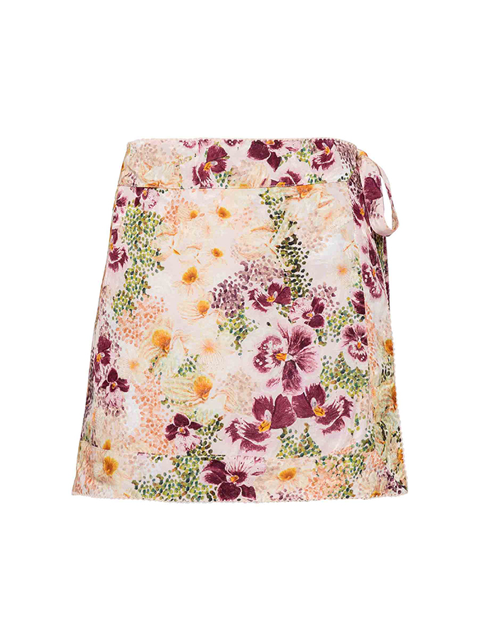 Floral Printed  One-Piece Swimsuit and Mini Skirt