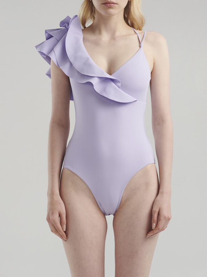 Ruffle Sleeves Bikini Set and Skirt Swimwear