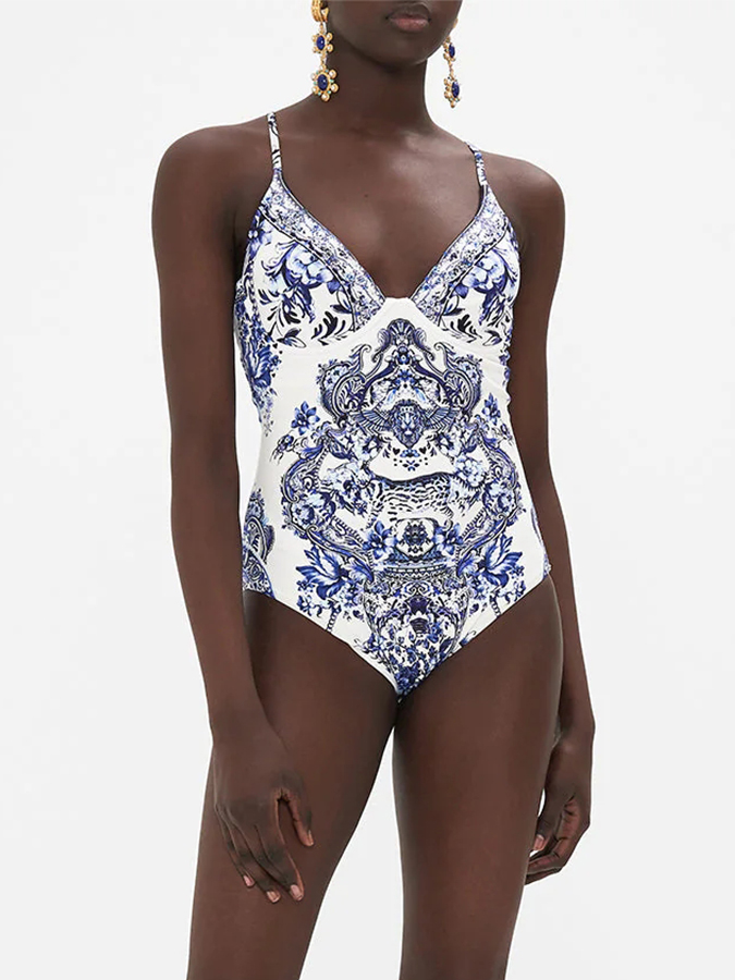 Halter Printed One Piece and Sarong