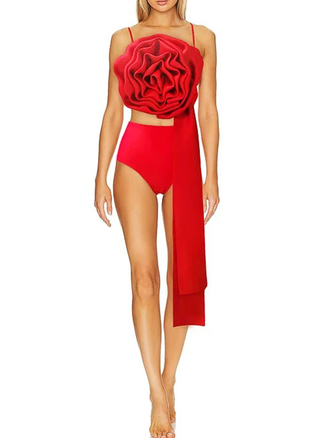 3D Flower Bikini Set Swimwear