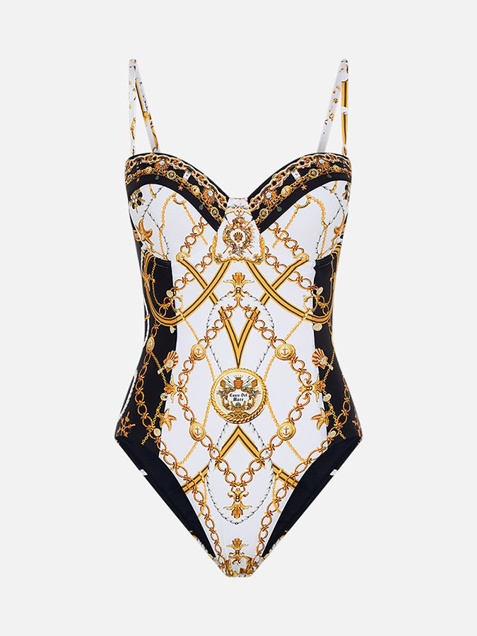 Printed One Piece and Pants Swimwear