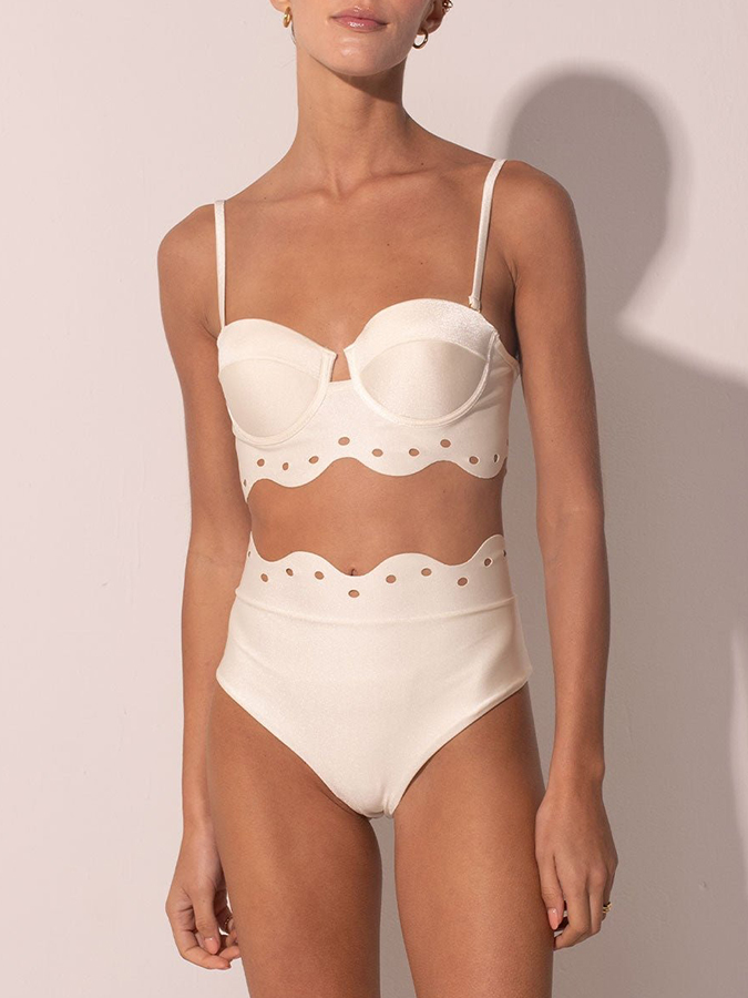 Laser-cut Bikini and Top and Skirt