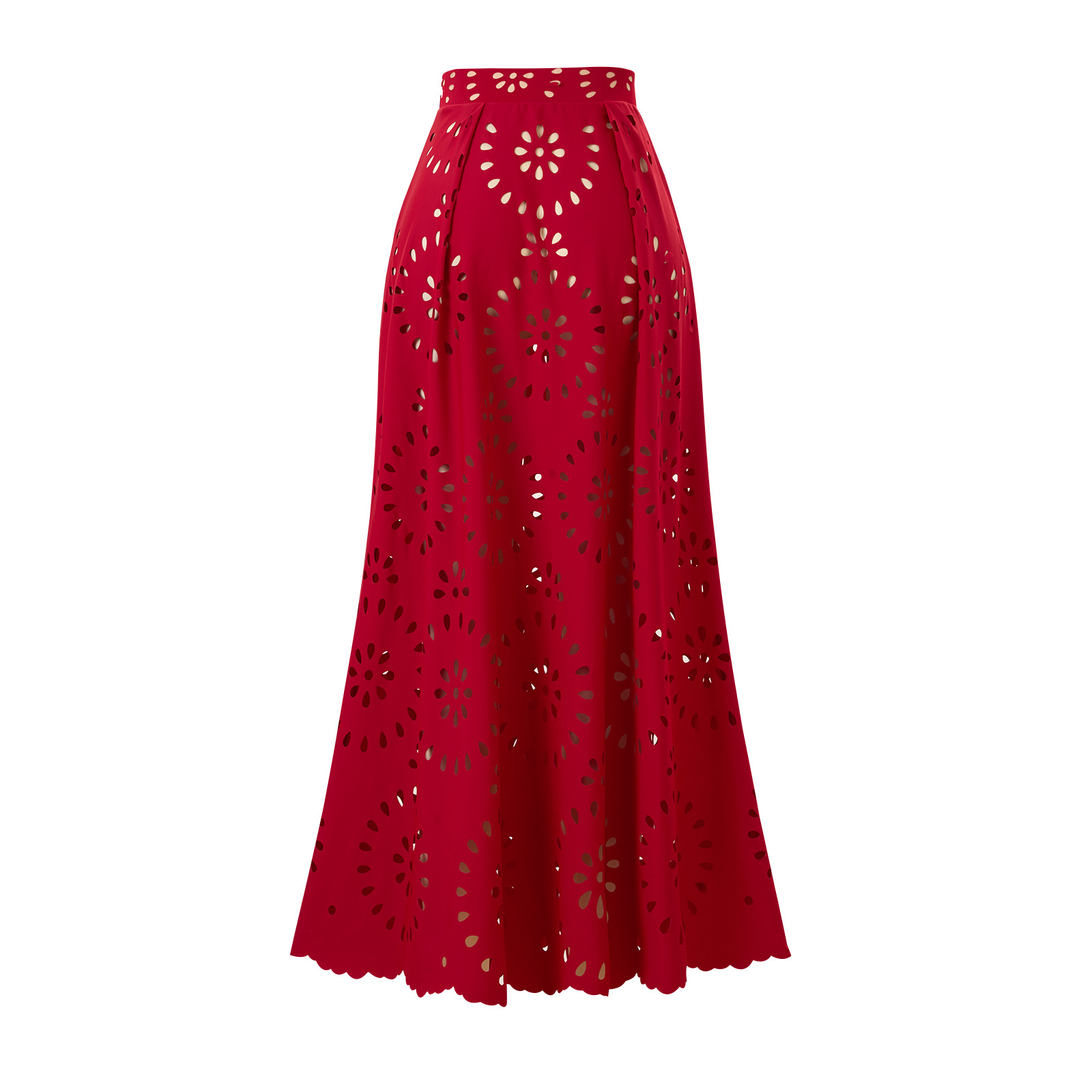 Red Flower Hollow Lace Swimsuit Skirt Resort Wear