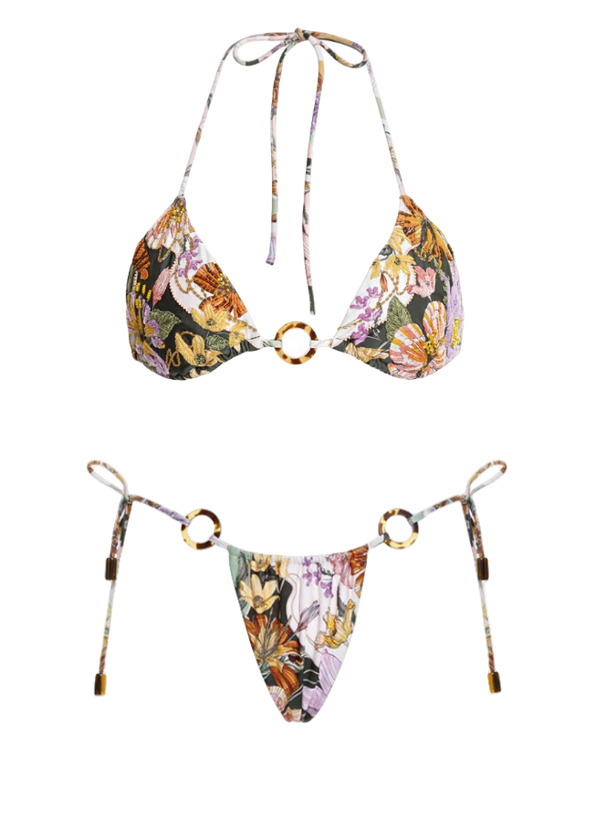 Floral Printed Bikini and Kimono