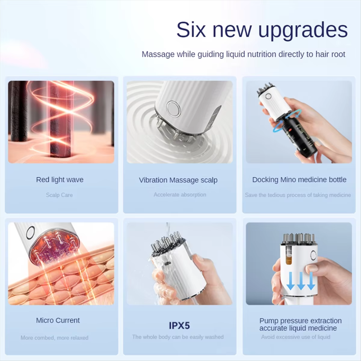 3-in-1 Vibrating Hair Oil Applicator & Scalp Massager