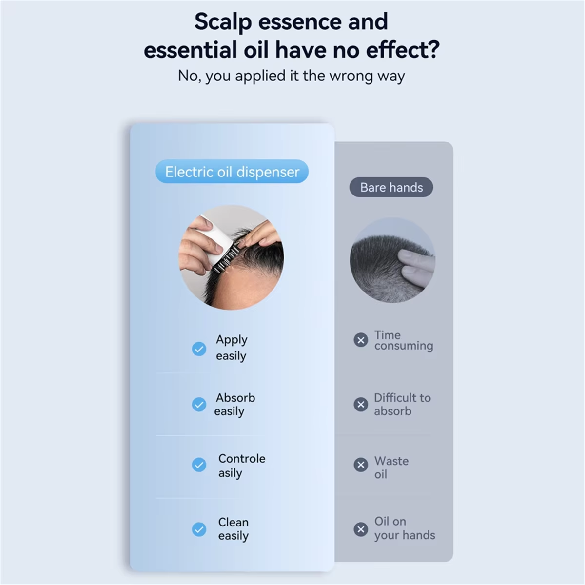 3-in-1 Vibrating Hair Oil Applicator & Scalp Massager