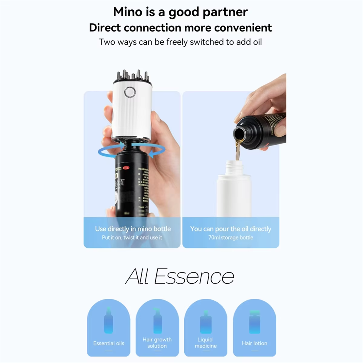 3-in-1 Vibrating Hair Oil Applicator & Scalp Massager