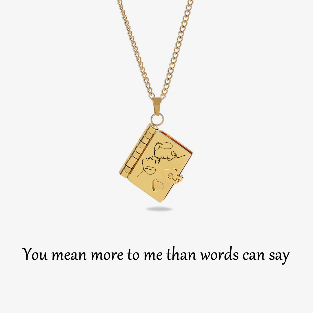For Love -Our Love Story Is My Favorite Tale Book Necklace