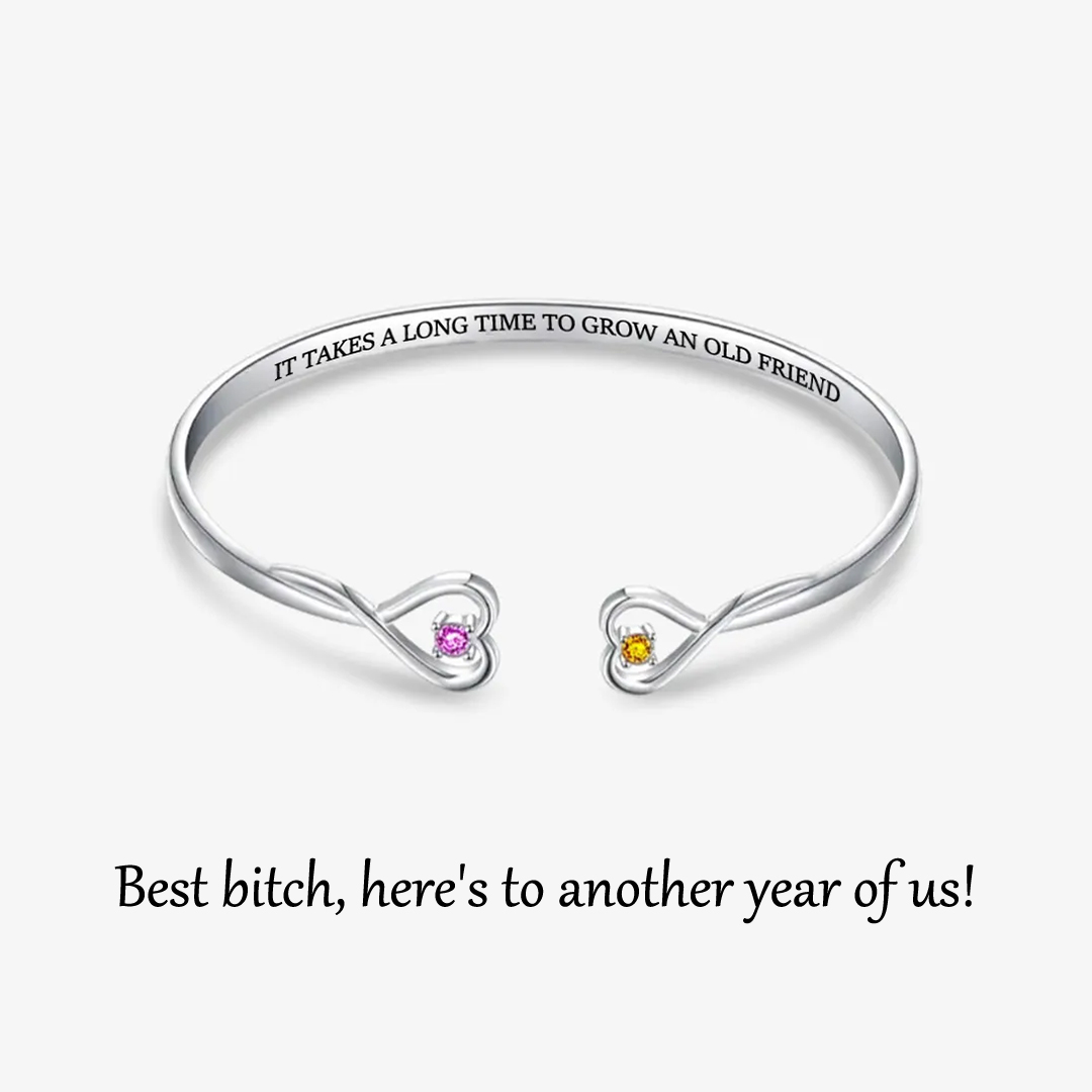 For Friends - Here's To Another Year Of Us Custom Birthstones Bracelet