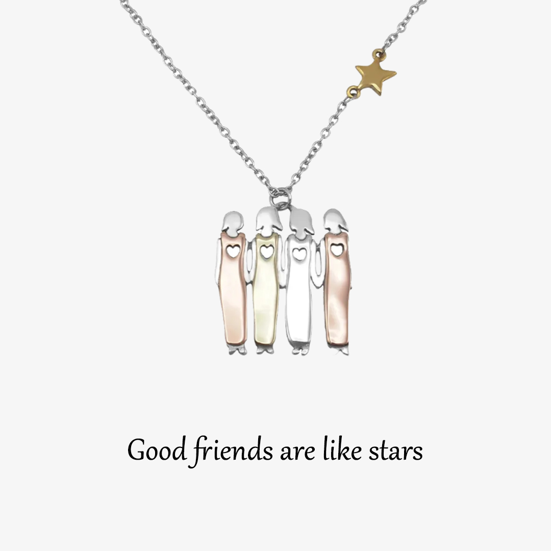For Friend - Good Friends Are Like Stars Sister Card Necklace