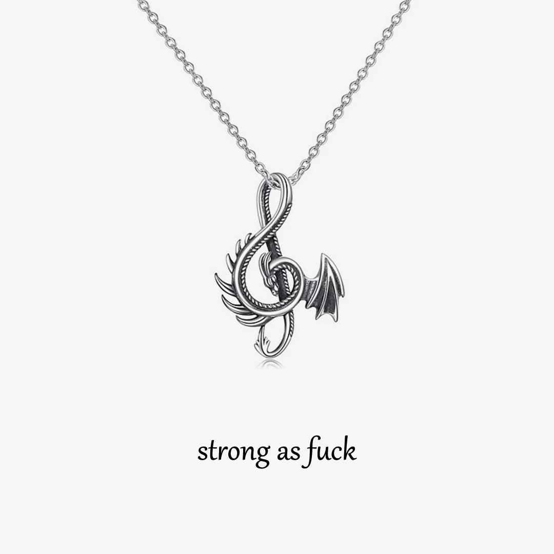 I’m Strong As Fuck Dragon Necklace