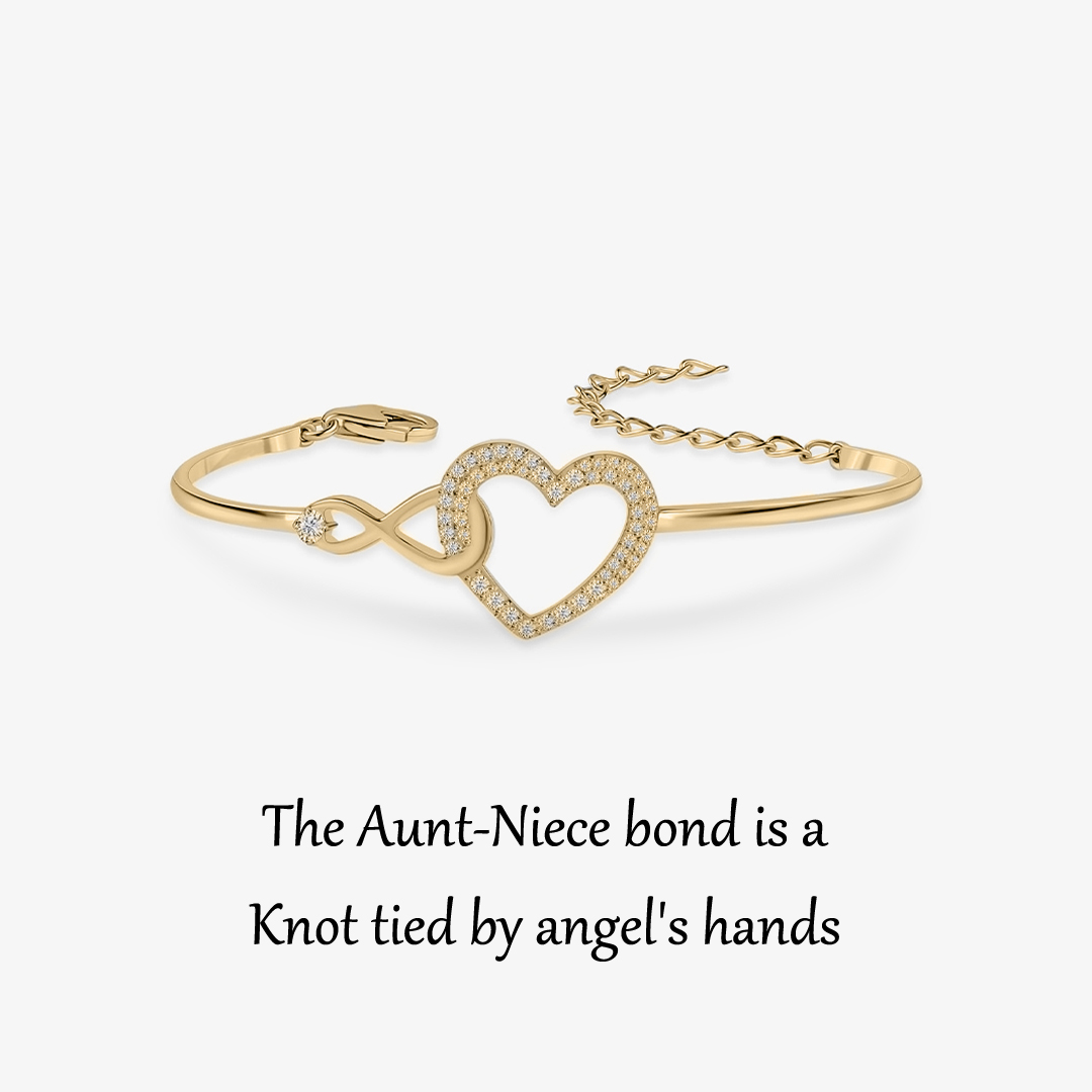 The Aunt-Niece Bond Is A Knot Tied By Angel's Hands Heart Infinite Heart Bracelet
