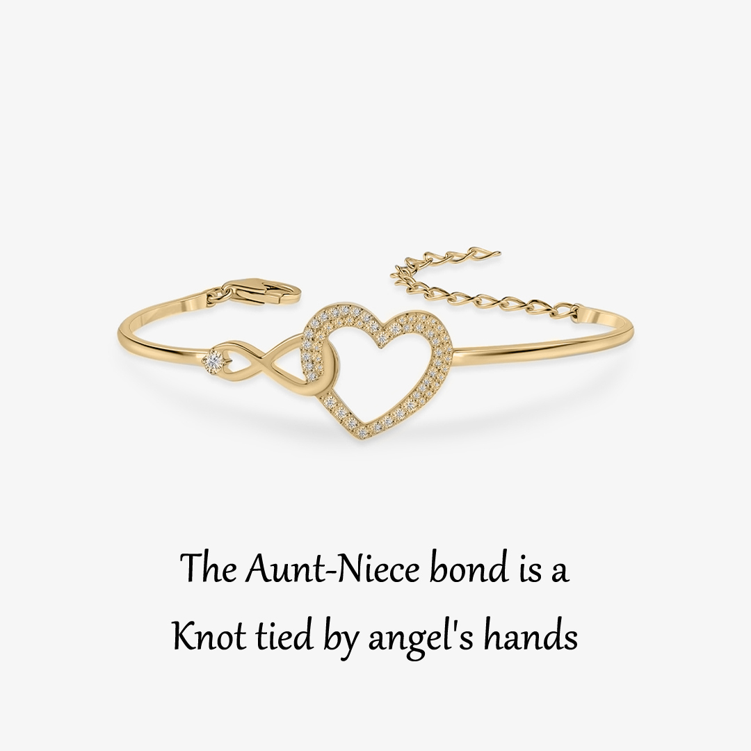 The Aunt-Niece Bond Is A Knot Tied By Angel's Hands Heart Infinite Heart Bracelet