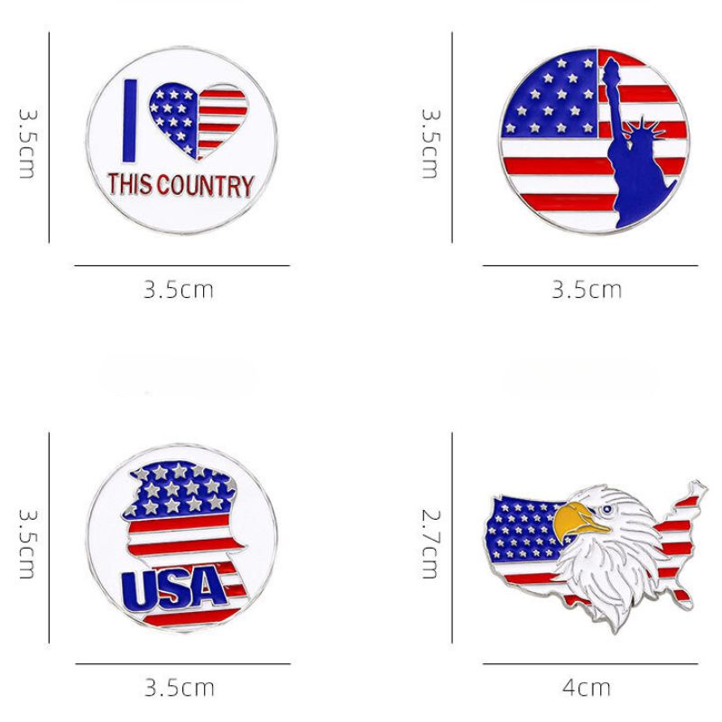 US Flag Circle Pin