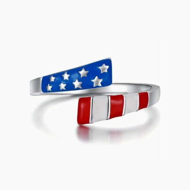 US Flag Open Ring