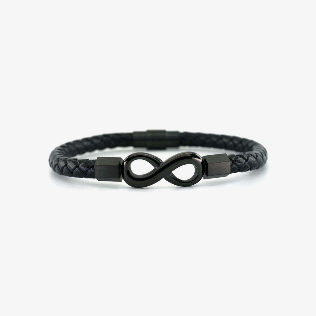 You only live once leather Infinity Bracelet