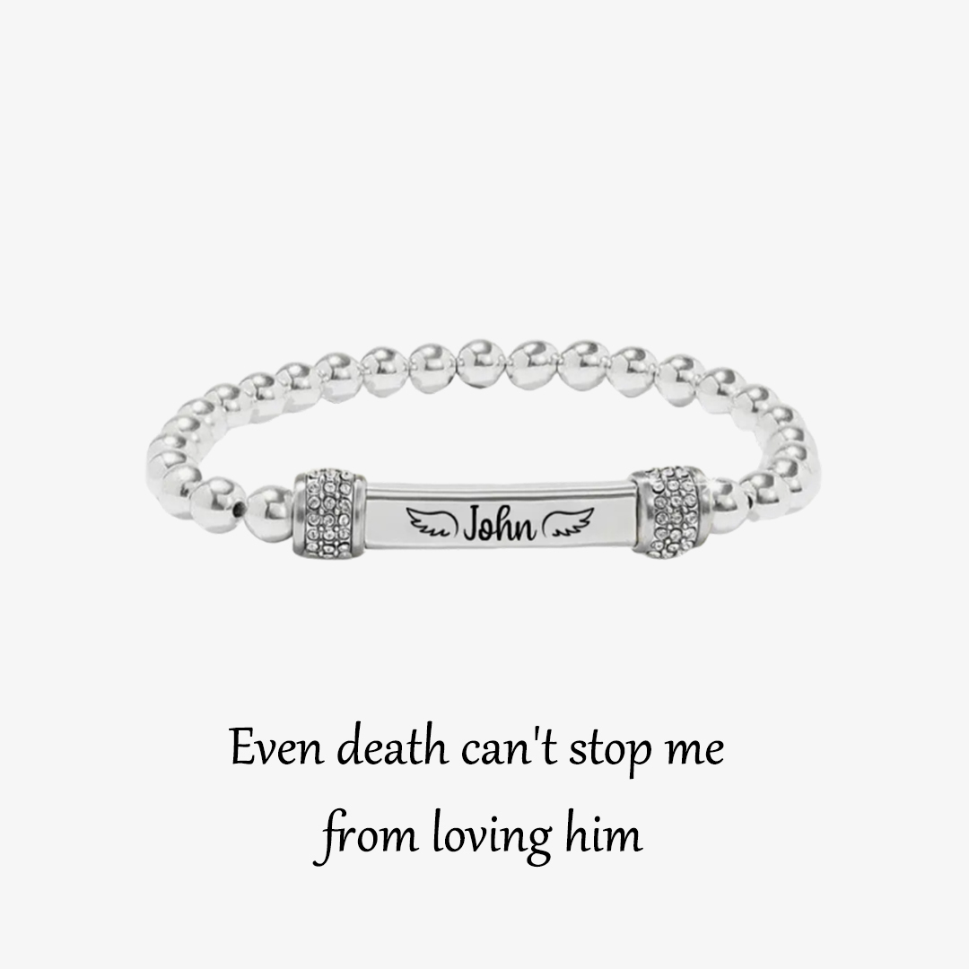 For Memorial -  I'm a Wife to a Husband  Custom Name Bead Bracelet