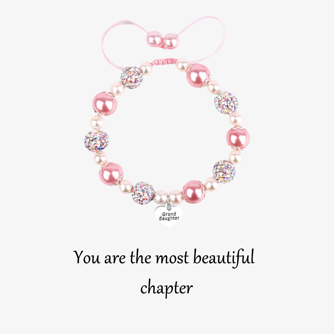 For Granddaughter- You Are My Most Beautiful Chapter Pendant Pearl Bracelet
