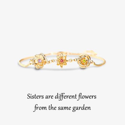 For Sisters- 1-10 Three-Dimensional Birth Flowers Bracelet
