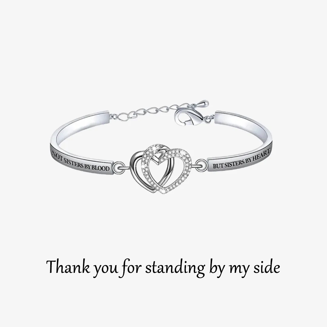 For Friend - Thank You For Standing By My Side Double Heart Bracelet