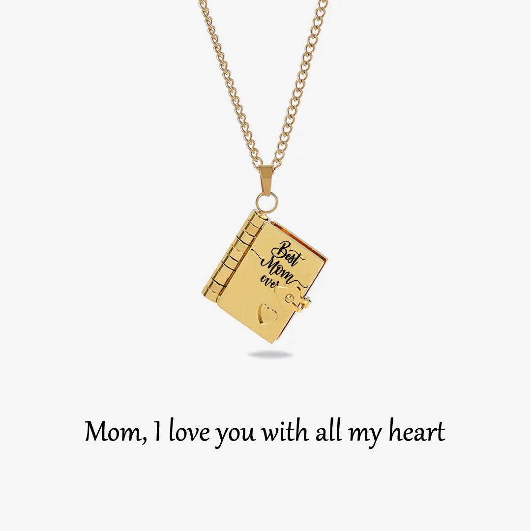 For My Mom Book Necklace