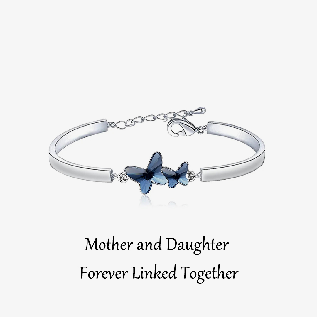 For Daughter - Always keep me in your heart Butterfly Crystal Bracelet