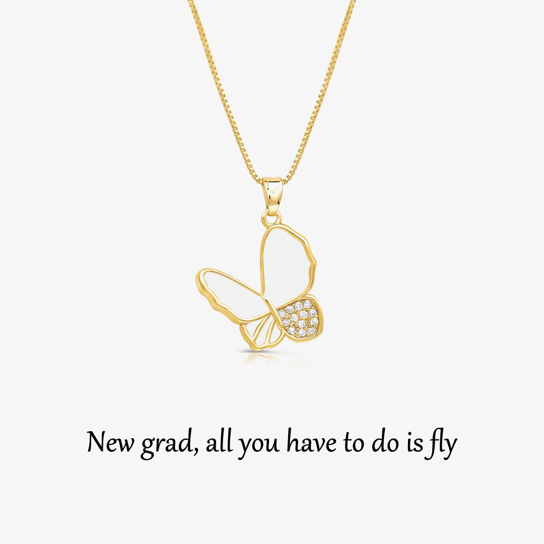 Congrats! All You Have To Do Is FLY Butterfly Necklace