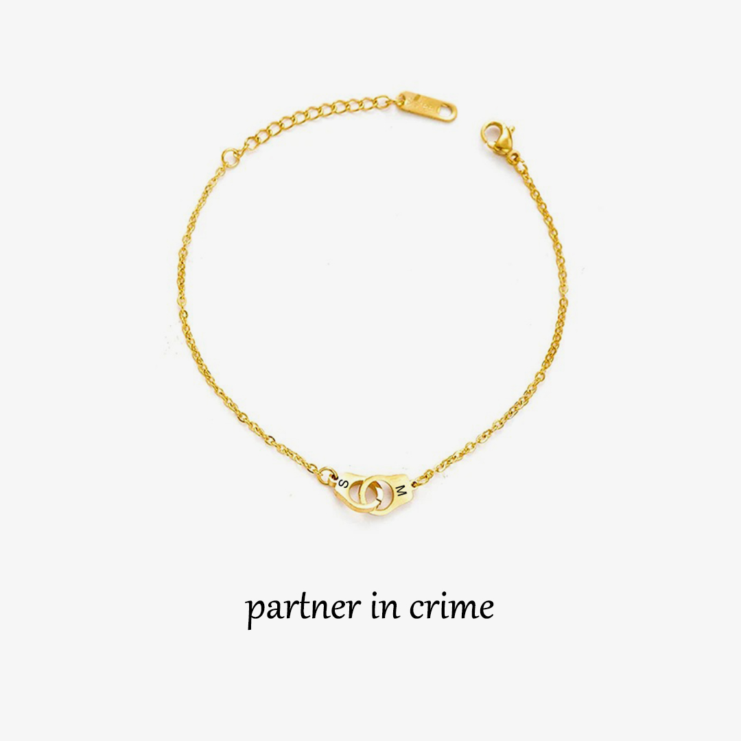 Personalized Handcuff Interlocking Infinity Double  Initials Bracelet