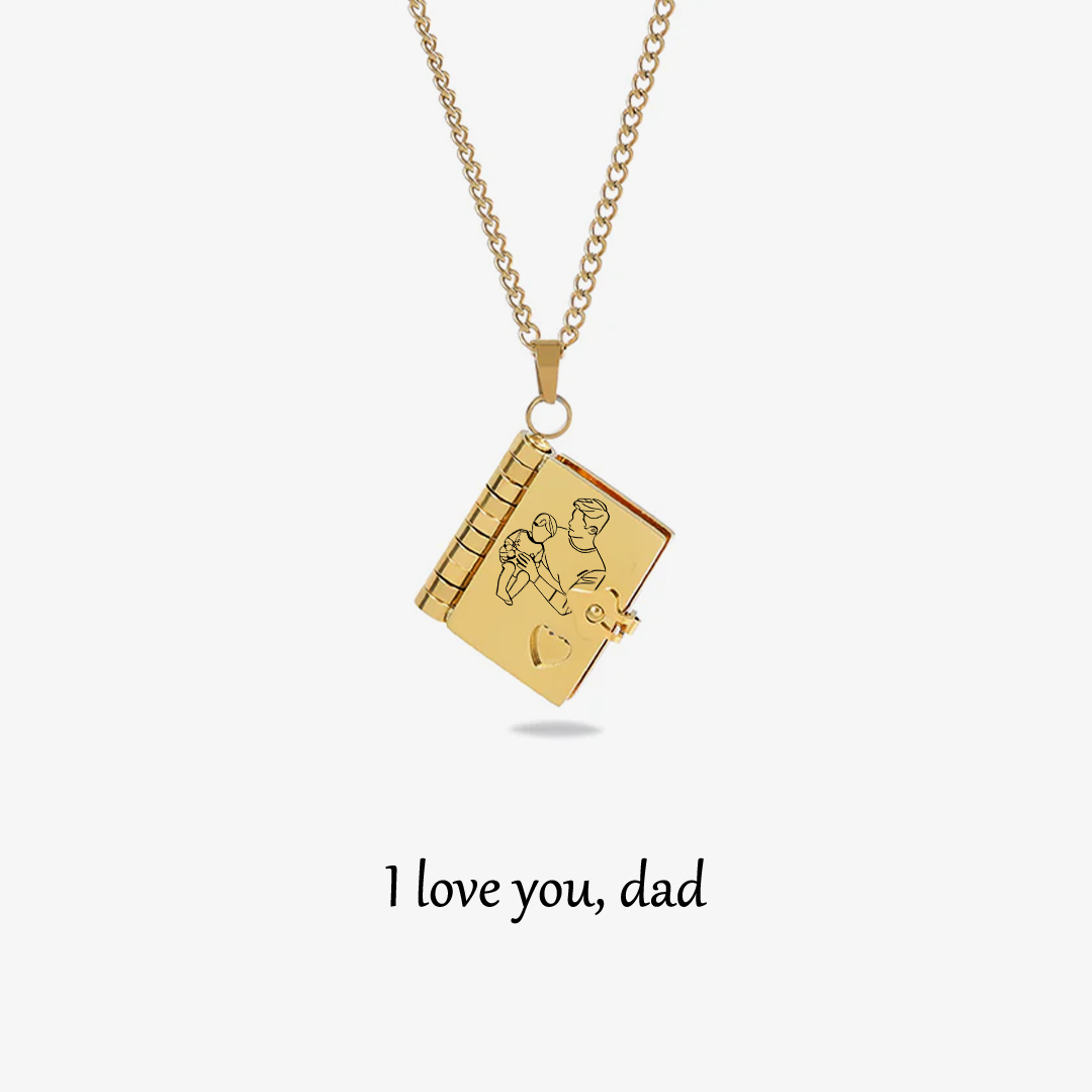 My Dad Book Necklace