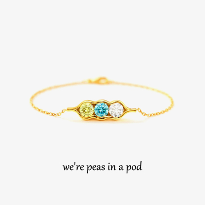 For Friends - We're peas in a pod Custom Birthstone Bracelet
