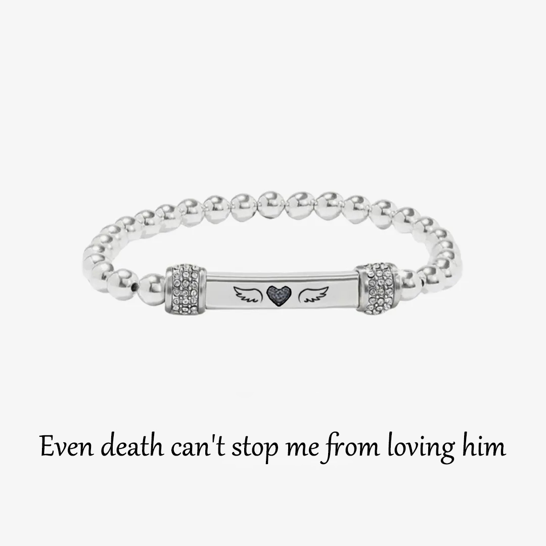 For Memorial -  I'm a Wife to a Husband Wing Bead Bracelet