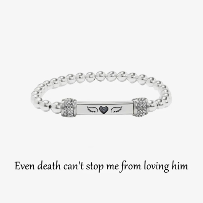 For Memorial -  I'm a Wife to a Husband Wing Bead Bracelet