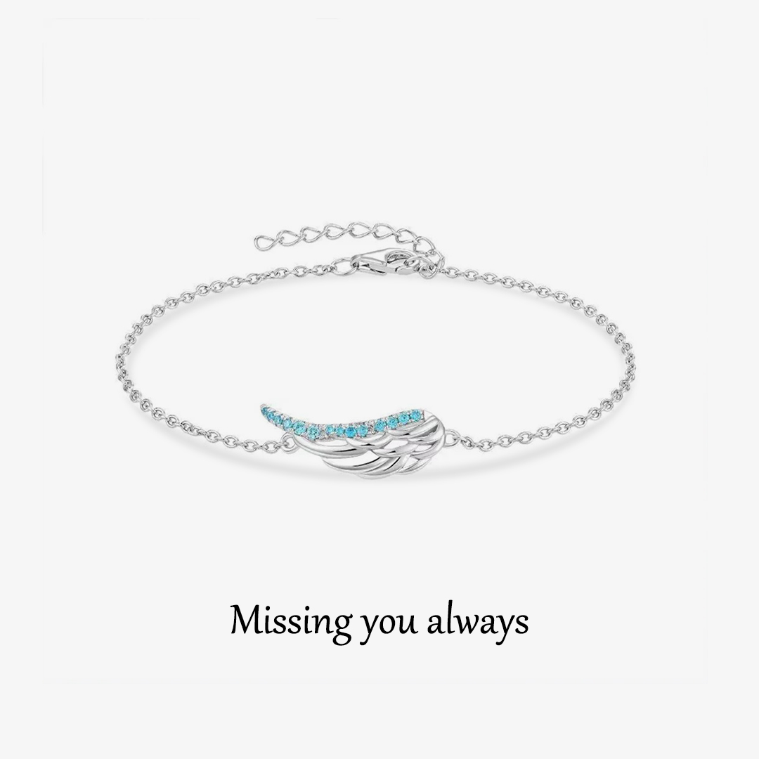 Miss you always wings Blue Bracelet