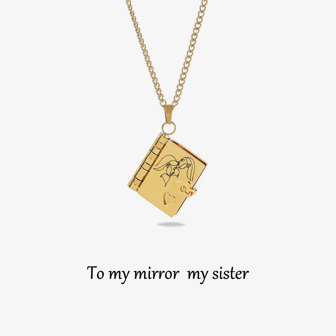 For Sisters- To My Mirror My Sister Book Necklace