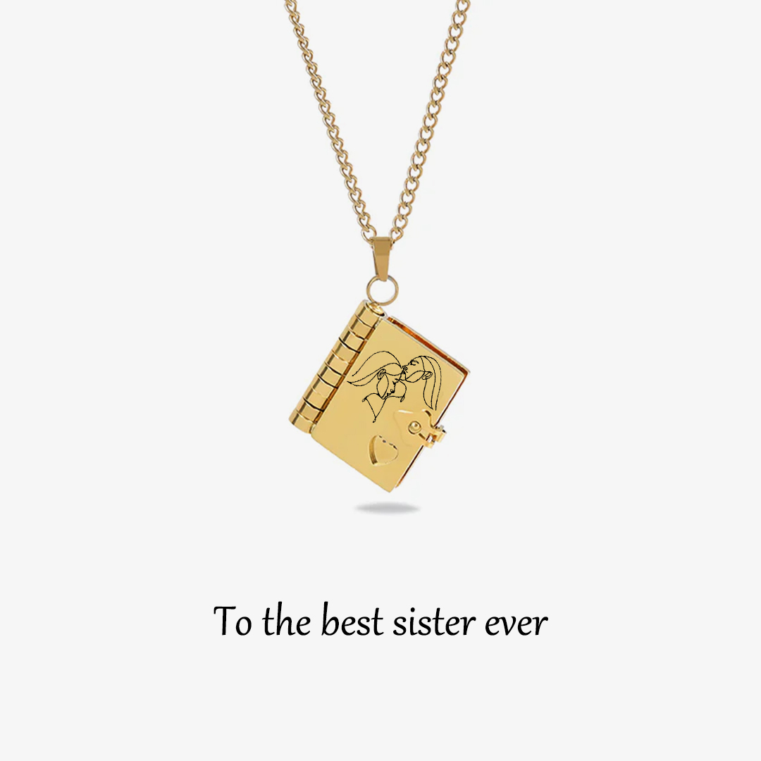 For Sisters- To the best sister ever Book Necklace