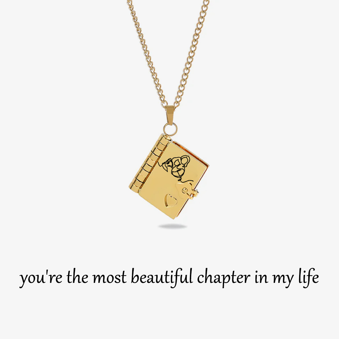 To My Granddaughter Book Necklace