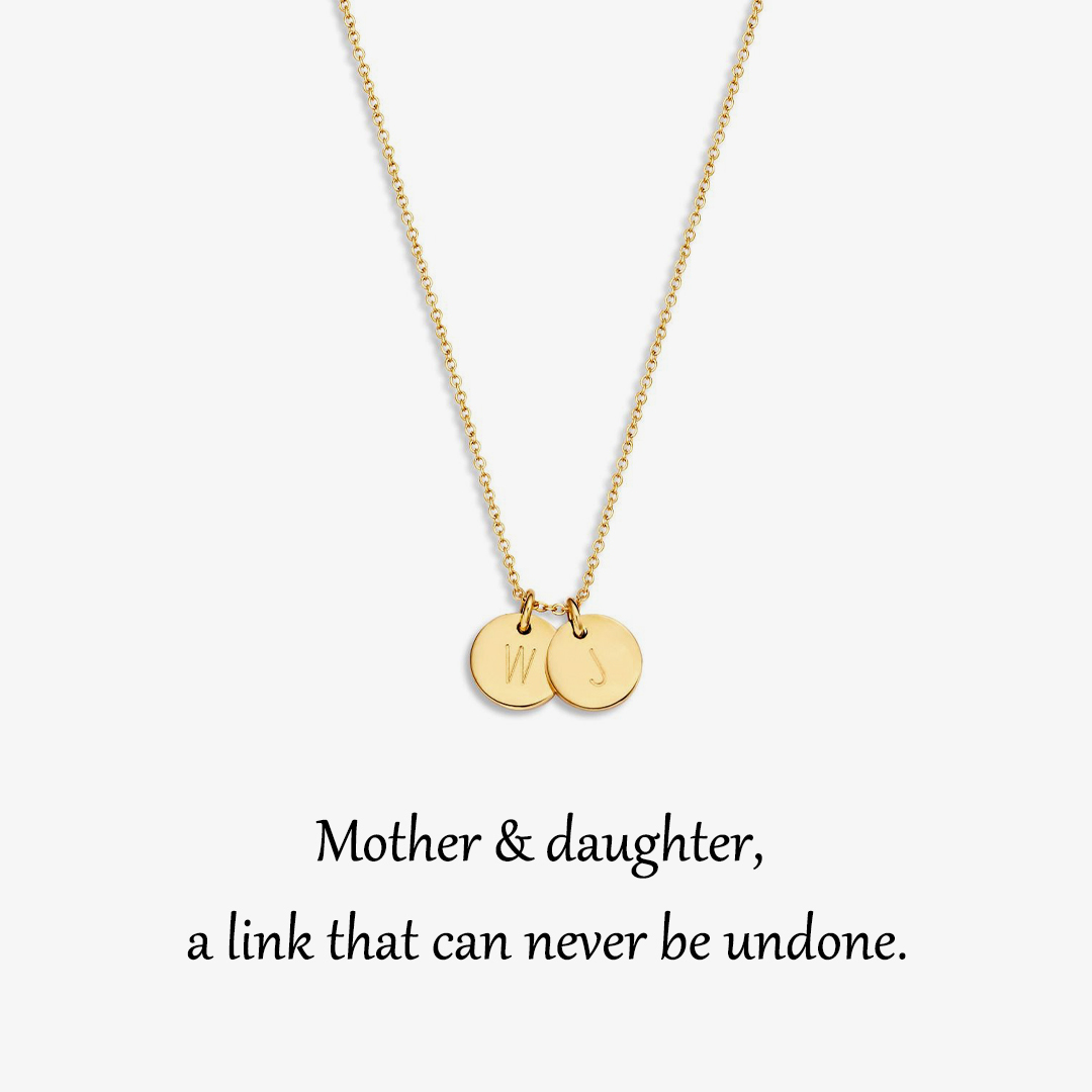 Mother & Daughter – Initial Disc Necklace