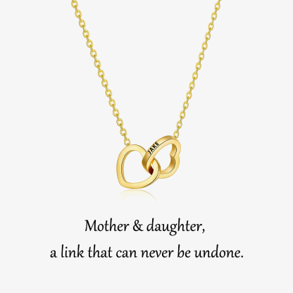 Custom Mother & Daughter Name Double Heart Necklace