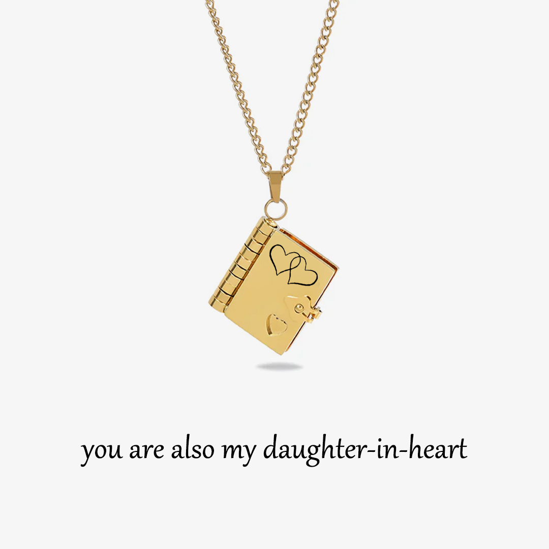 To my daughter-in-law Book necklace