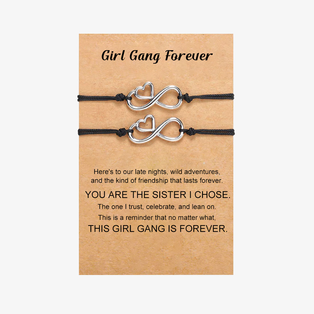 For Friend - Girl Gang Forever Infinity Heart Beat Bracelet
