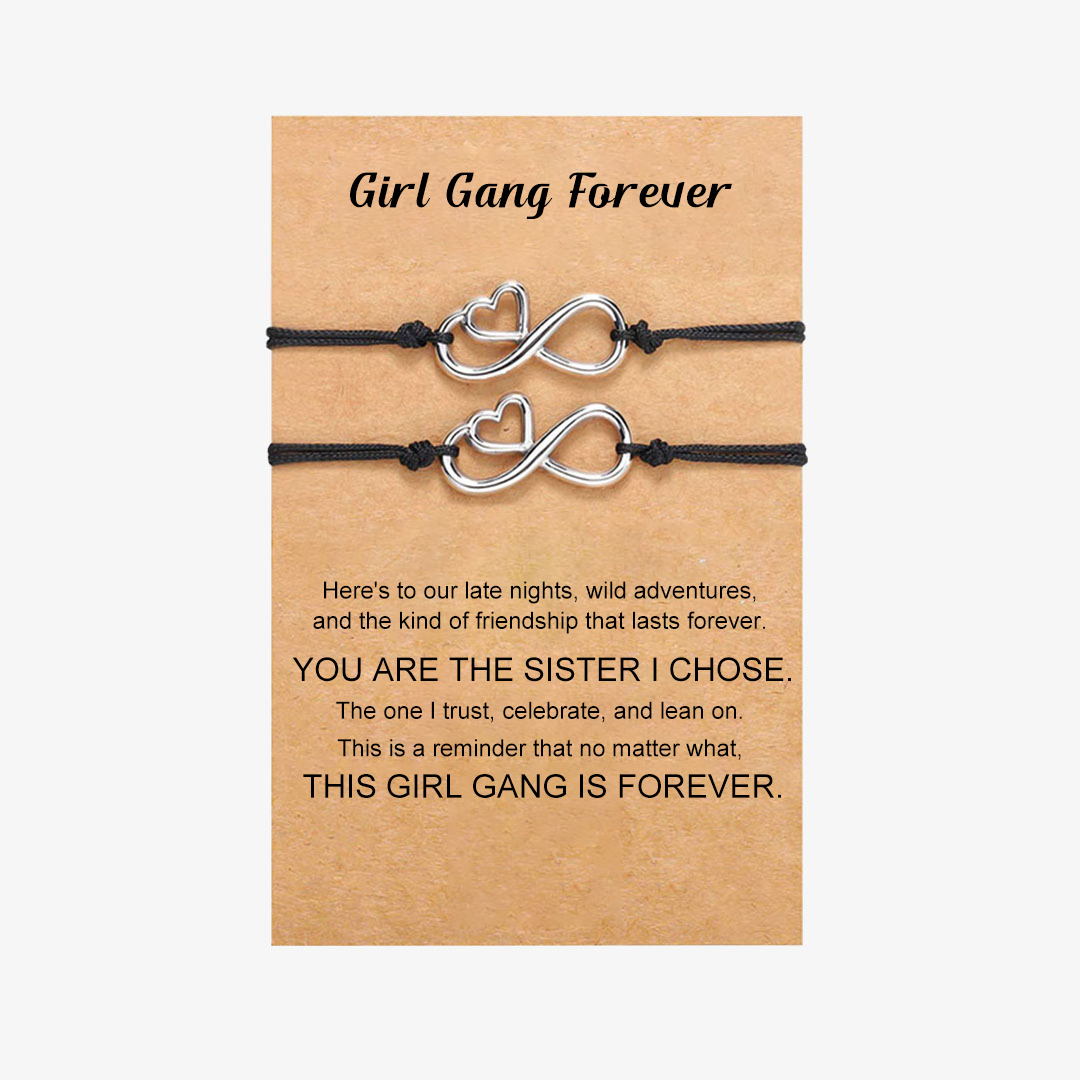 For Friend - Girl Gang Forever Infinity Heart Beat Bracelet