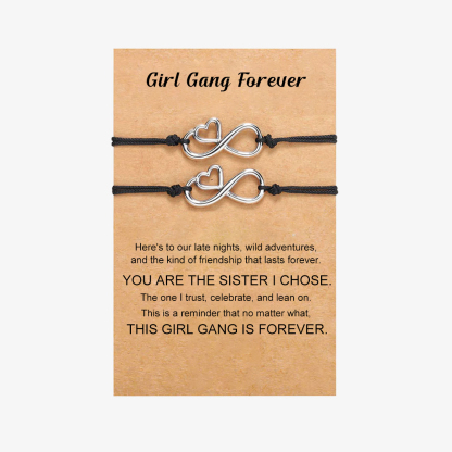 For Friend - Girl Gang Forever Infinity Heart Beat Bracelet