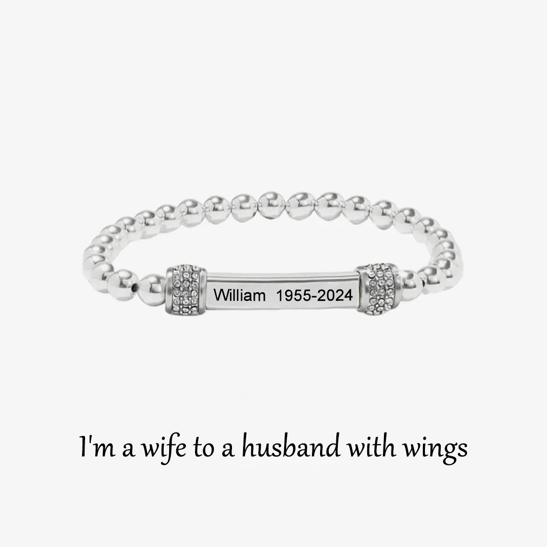For Memorial -  Missing You Always Custom Name And Date Bead Bracelet