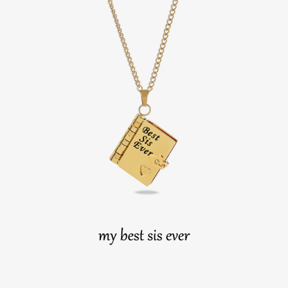 For Sisters- Best Sis Ever Book Necklace