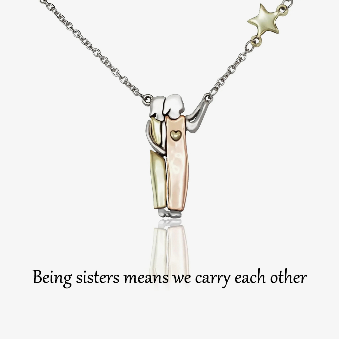 For Friend - Being sisters means we carry each other Star Pendant Necklace